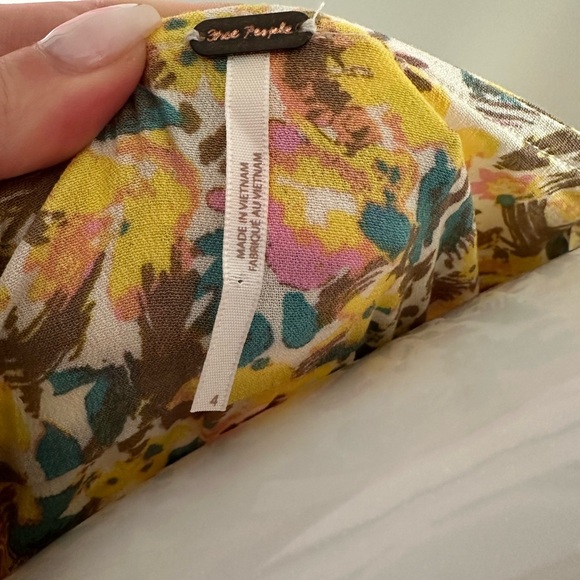 Free People Yellow Floral Mini Dress - Picture 5 of 11